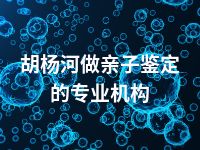 胡杨河做亲子鉴定的专业机构