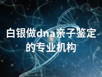 白银做dna亲子鉴定的专业机构