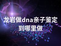 龙岩做dna亲子鉴定到哪里做