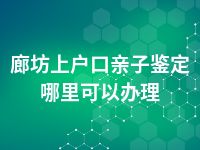 廊坊上户口亲子鉴定哪里可以办理