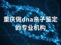 重庆做dna亲子鉴定的专业机构