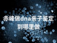 赤峰做dna亲子鉴定到哪里做