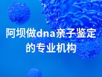 阿坝做dna亲子鉴定的专业机构