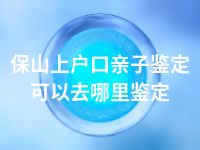 保山上户口亲子鉴定可以去哪里鉴定