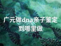 广元做dna亲子鉴定到哪里做