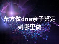 东方做dna亲子鉴定到哪里做