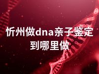 忻州做dna亲子鉴定到哪里做