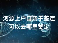 河源上户口亲子鉴定可以去哪里鉴定