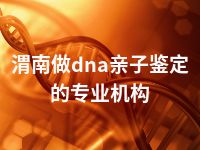 渭南做dna亲子鉴定的专业机构