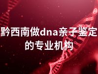 黔西南做dna亲子鉴定的专业机构