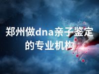 郑州做dna亲子鉴定的专业机构