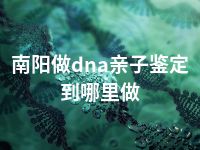 南阳做dna亲子鉴定到哪里做