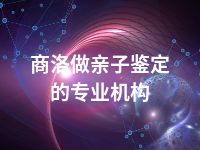 商洛做亲子鉴定的专业机构