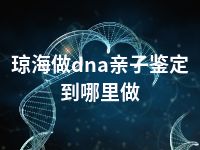 琼海做dna亲子鉴定到哪里做