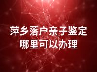 萍乡落户亲子鉴定哪里可以办理