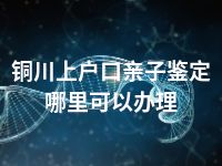 铜川上户口亲子鉴定哪里可以办理