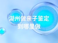 湖州做亲子鉴定到哪里做