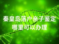 秦皇岛落户亲子鉴定哪里可以办理