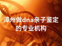 漳州做dna亲子鉴定的专业机构