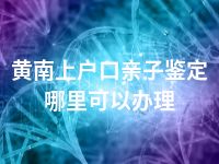 黄南上户口亲子鉴定哪里可以办理