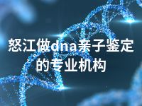 怒江做dna亲子鉴定的专业机构