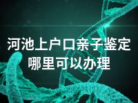 河池上户口亲子鉴定哪里可以办理