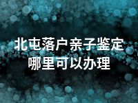 北屯落户亲子鉴定哪里可以办理