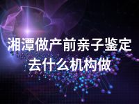 湘潭做产前亲子鉴定去什么机构做