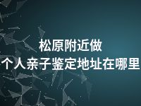 松原附近做个人亲子鉴定地址在哪里