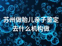 苏州做胎儿亲子鉴定去什么机构做