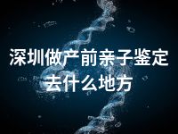 深圳做产前亲子鉴定去什么机构做