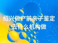 绍兴做产前亲子鉴定去什么机构做