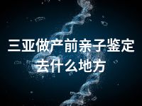 三亚做产前亲子鉴定去什么地方