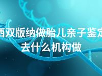 西双版纳做胎儿亲子鉴定去什么机构做