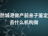 防城港做产前亲子鉴定去什么机构做