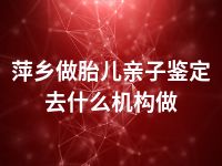 萍乡做胎儿亲子鉴定去什么机构做