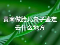 黄南做胎儿亲子鉴定去什么地方