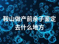 鞍山做产前亲子鉴定去什么地方