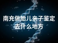 南充做胎儿亲子鉴定去什么地方