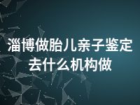 淄博做胎儿亲子鉴定去什么机构做