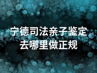 宁德司法亲子鉴定去哪里做正规