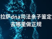 拉萨dna司法亲子鉴定去哪里做正规