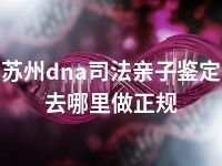 苏州dna司法亲子鉴定去哪里做正规