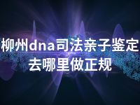 柳州dna司法亲子鉴定去哪里做正规