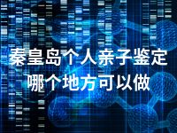 秦皇岛个人亲子鉴定哪个地方可以做