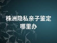 株洲隐私亲子鉴定哪里办