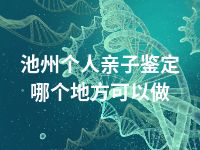 池州个人亲子鉴定哪个地方可以做