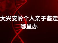 大兴安岭个人亲子鉴定哪里办