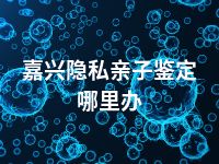 嘉兴隐私亲子鉴定哪里办