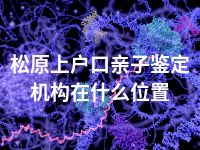 松原上户口亲子鉴定机构在什么位置